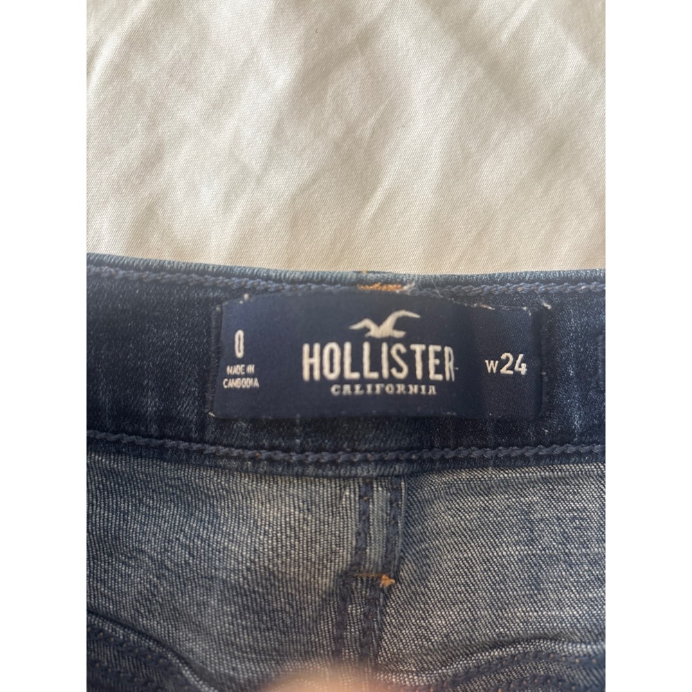 Hollister Denim Shorts Womens W24 Blue Excellent High-Rise Advanced Stretch - Picture 6 of 8